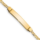 14k Polished Solid Chain/Solid Plate Curb Link 26x5mm Plate 5.5 inch Baby/Child ID Bracelet