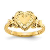 14k (8x8mm Photos) 10mm Heart Locket Size 7 Ring