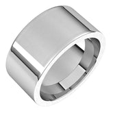 14K White Gold 10 mm Comfort-Fit Flat Band Size 10
