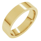 10K Yellow Gold 5 mm Comfort-Fit Flat Band Size 6.5
