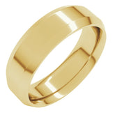 14K Yellow Gold 6 mm Beveled-Edge Comfort-Fit Flat Band Size 5.5