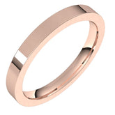 18K Rose Gold 2.5 mm Comfort-Fit Flat Band Size 5