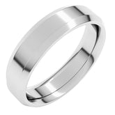 Platinum 5 mm Beveled-Edge Comfort-Fit Flat Band Size 12.5