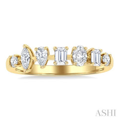 5/8 Ctw Mixed Cut Diamond Fashion Band in 14K Yellow Gold
