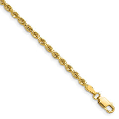 14K 24 inch 2.75mm Diamond-cut Rope with Lobster Clasp Chain