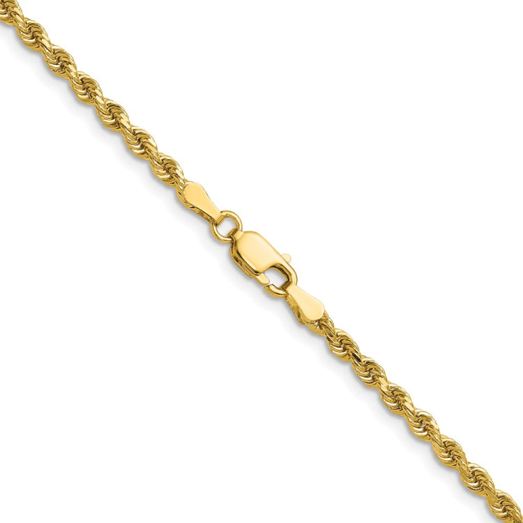 14K 24 inch 2.75mm Diamond-cut Rope with Lobster Clasp Chain