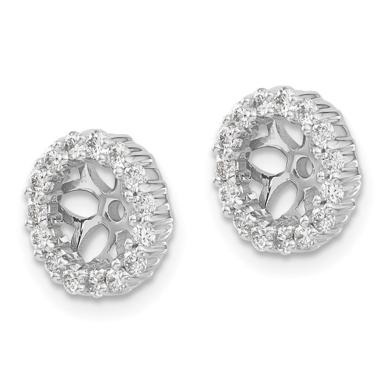 14k White Gold 1/2 carat Diamond Circle Earring Jackets