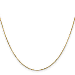 14K 18 inch .9mm Box with Spring Ring Clasp Chain