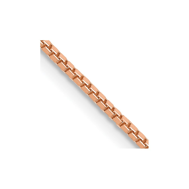 14K Rose Gold 18 inch 1mm Box Link with Lobster Clasp Chain