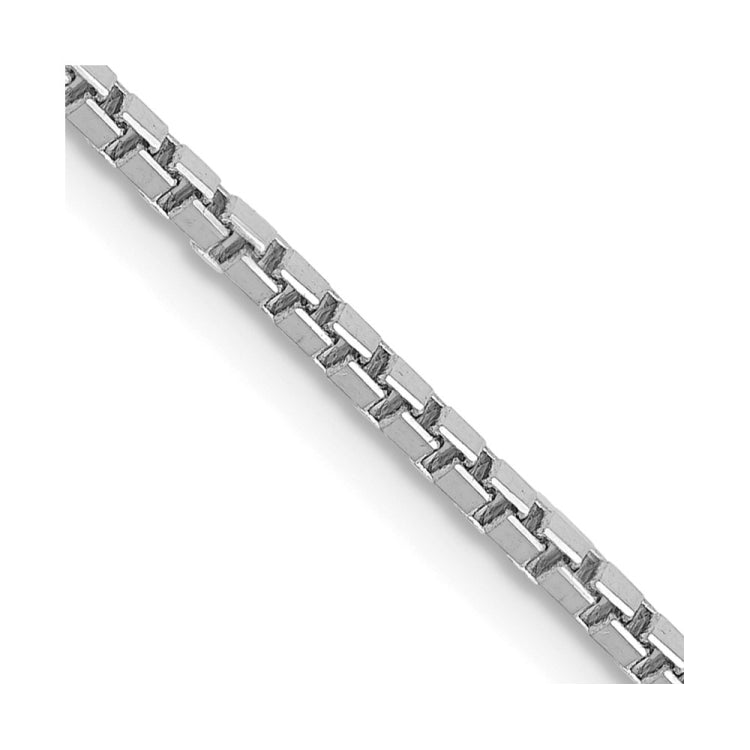 14K White Gold 20 inch 1.5mm Box with Lobster Clasp Chain