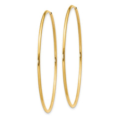 14k 1.2x46mm Polished Endless Tube Hoop Earrings