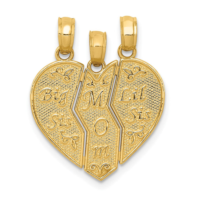 14k 3-Piece Break-apart BIG SIS-MOM-LIL SIS Charm