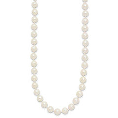 14k 6-7mm White Round Akoya Saltwater Cultured Pearl 18 inch Necklace