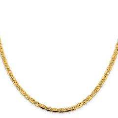 14K 24 inch 3.8mm Tri-color Pav� Valentino with Lobster Clasp Chain