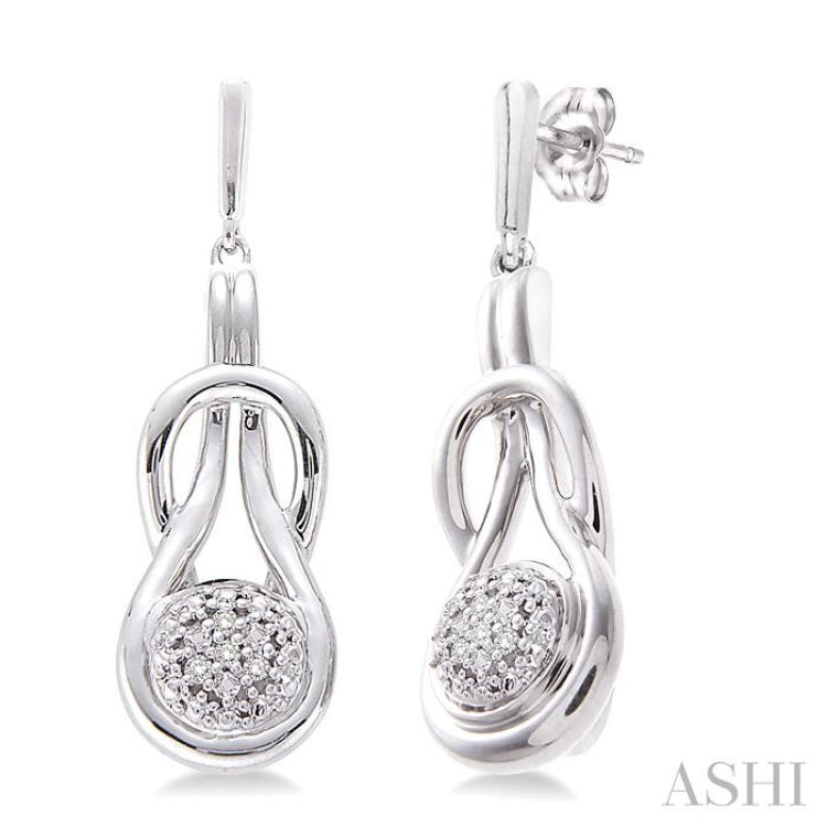 1/50 Ctw Round Cut Diamond Fashion Earrings in Sterling Silver