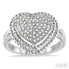 1/20 Ctw Round Cut Diamond Heart Ring in Sterling Silver