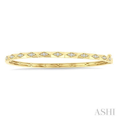 1/3 Ctw Geometric Shape Round Cut Diamond Fashion Bangle in 10K Yellow Gold