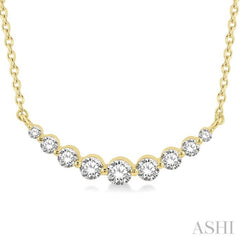 1/2 Ctw Diamond Smile Necklace in 14K Yellow Gold