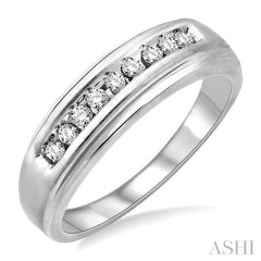 1/6 Ctw Round Diamond Men's Ring in 14K White Gold