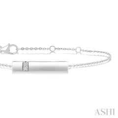 1/20 Ctw Horizontal Bar Round Cut Diamond Fashion Bracelet in Sterling Silver