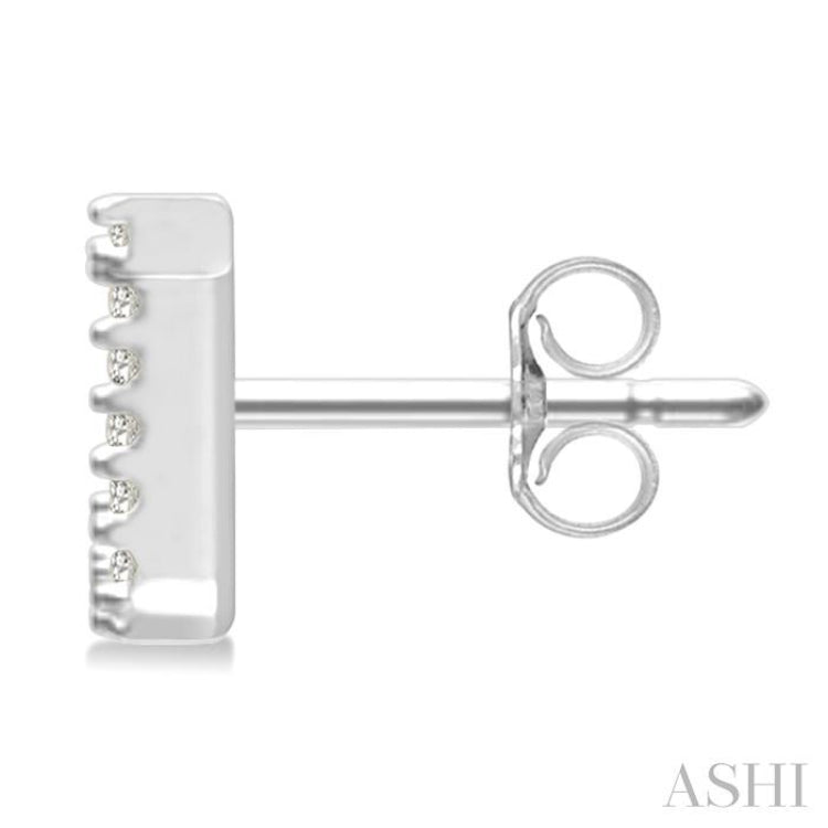 1/10 Ctw Initial 'J' Round Cut Diamond Earrings in 10K White Gold