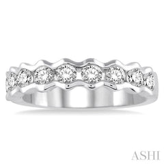 3/4 Ctw Round Cut Diamond Stack Band in 14K White Gold