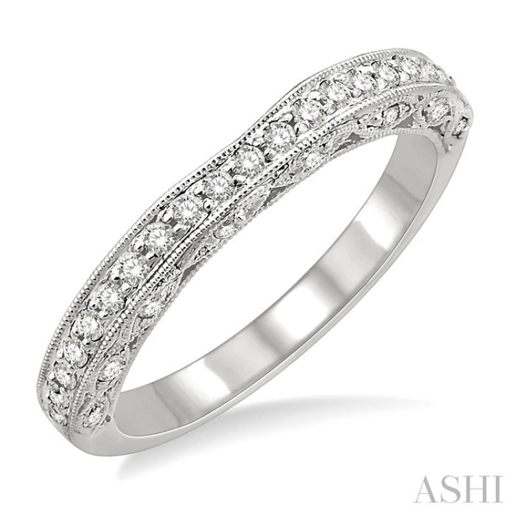3/8 Ctw Round Cut Diamond Matching Wedding Band in 14K White Gold