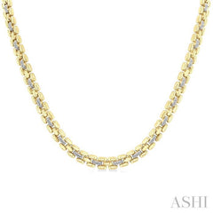 1/4 Ctw Bold Panther Link Round Cut Diamond Fashion Necklace in Yellow Gold Vermeil