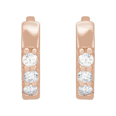 14K Rose Gold .05 CTW Natural Diamond Hinged 8 mm Hoop Earrings