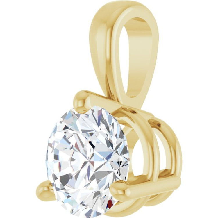 14K Yellow Gold 3/4 CT Lab-Grown Diamond Pendant