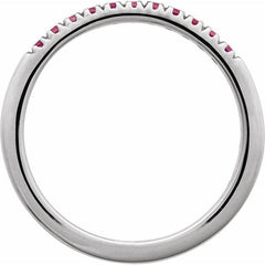 Sterling Silver Lab-Grown Ruby Stackable Ring