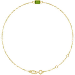 14K Yellow Gold Natural Peridot 6 1/2-7 1/2" Bracelet