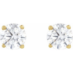 14K Yellow Gold 1/3 CT Lab-Grown White Diamond Earring