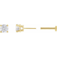 14K Yellow Gold 1/4 CT Lab-Grown White Diamond Earring