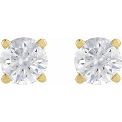14K Yellow Gold 1/4 CT Lab-Grown White Diamond Earring