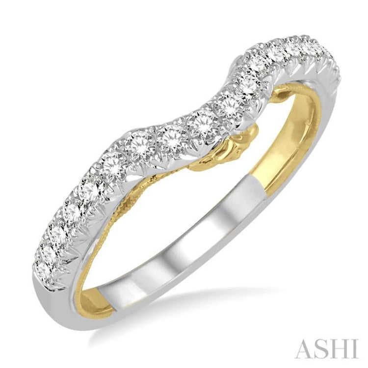3/8 Ctw Round Diamond Wedding Band in 14K White and Yellow Gold