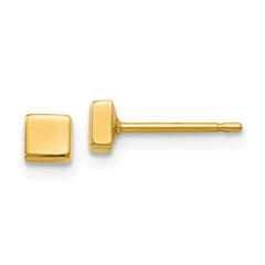 14k Polished 3.5mm Square Post Earrings