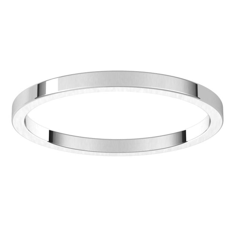 14K White Gold 1.5 mm Flat Band Size 7