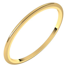 10K Yellow Gold 1 mm Half Round Band Size 7.5