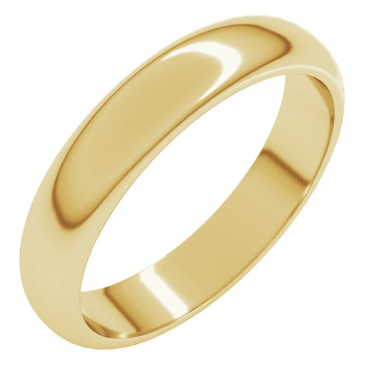 22K Yellow Gold 4 mm Half Round Band Size 7