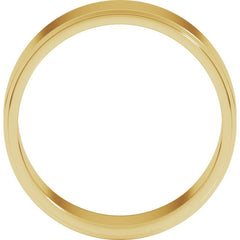 14K Yellow Gold 7 mm Stepped-Edge Flat Band Size 8