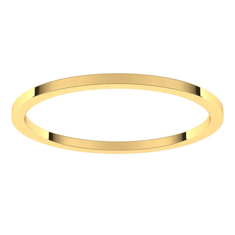 18K Yellow Gold 1 mm Flat Band Size 7