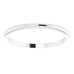 Platinum 1.5 mm Half Round Band Size 5