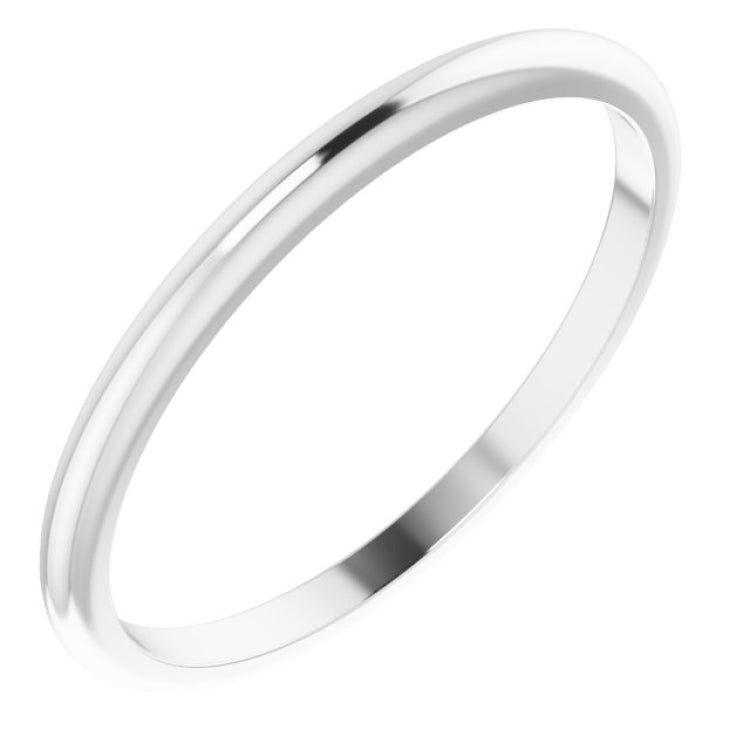 Platinum 1.5 mm Half Round Band Size 8