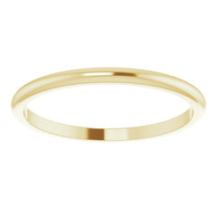 14K Yellow Gold 1.5 mm Half Round Band Size 11
