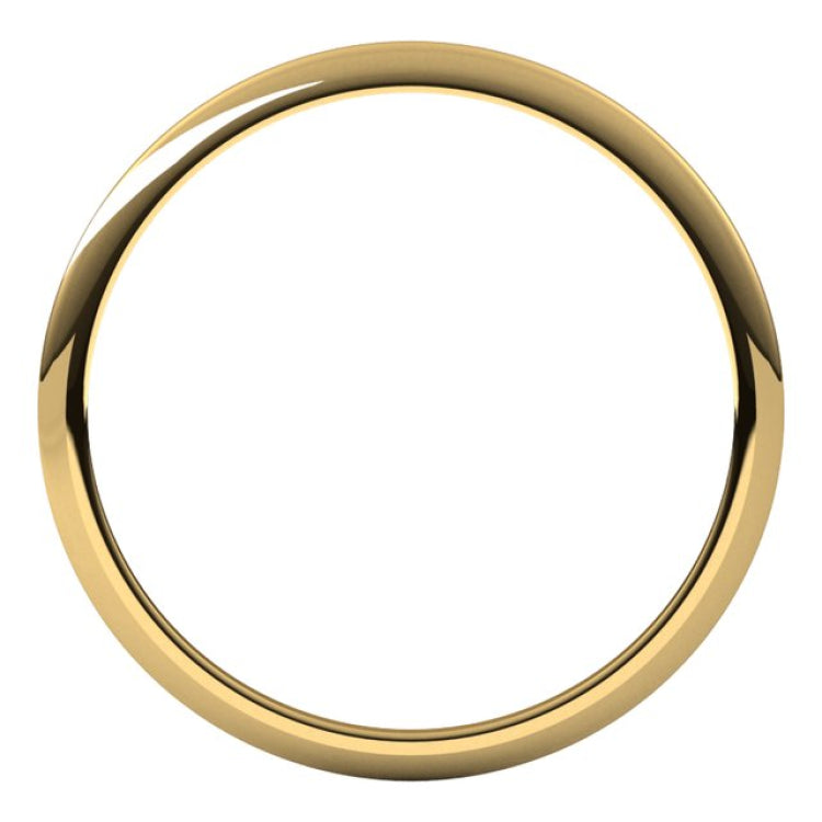 18K Yellow Gold 1 mm Half Round Band Size 5.5