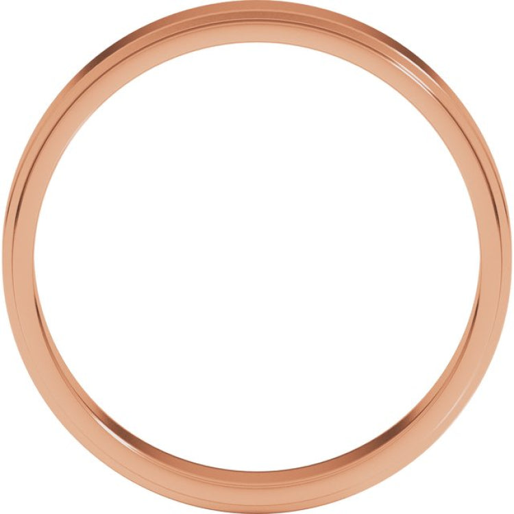 10K Rose Gold 4 mm Stepped-Edge Flat Band Size 9