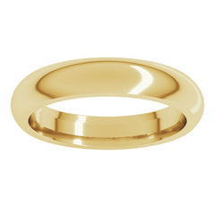 18K Yellow Gold 4 mm Comfort-Fit Half Round Band Size 5