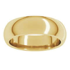 18K Yellow Gold 6 mm Comfort-Fit Half Round Band Size 7.5