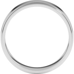 14K White Gold 5 mm Stepped-Edge Flat Band Size 10.5